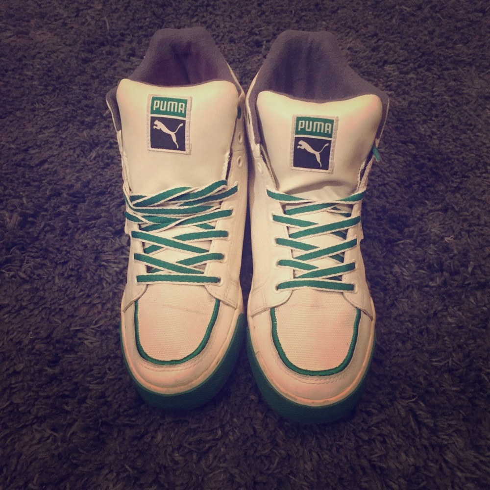 Cream and green height top Pumas!