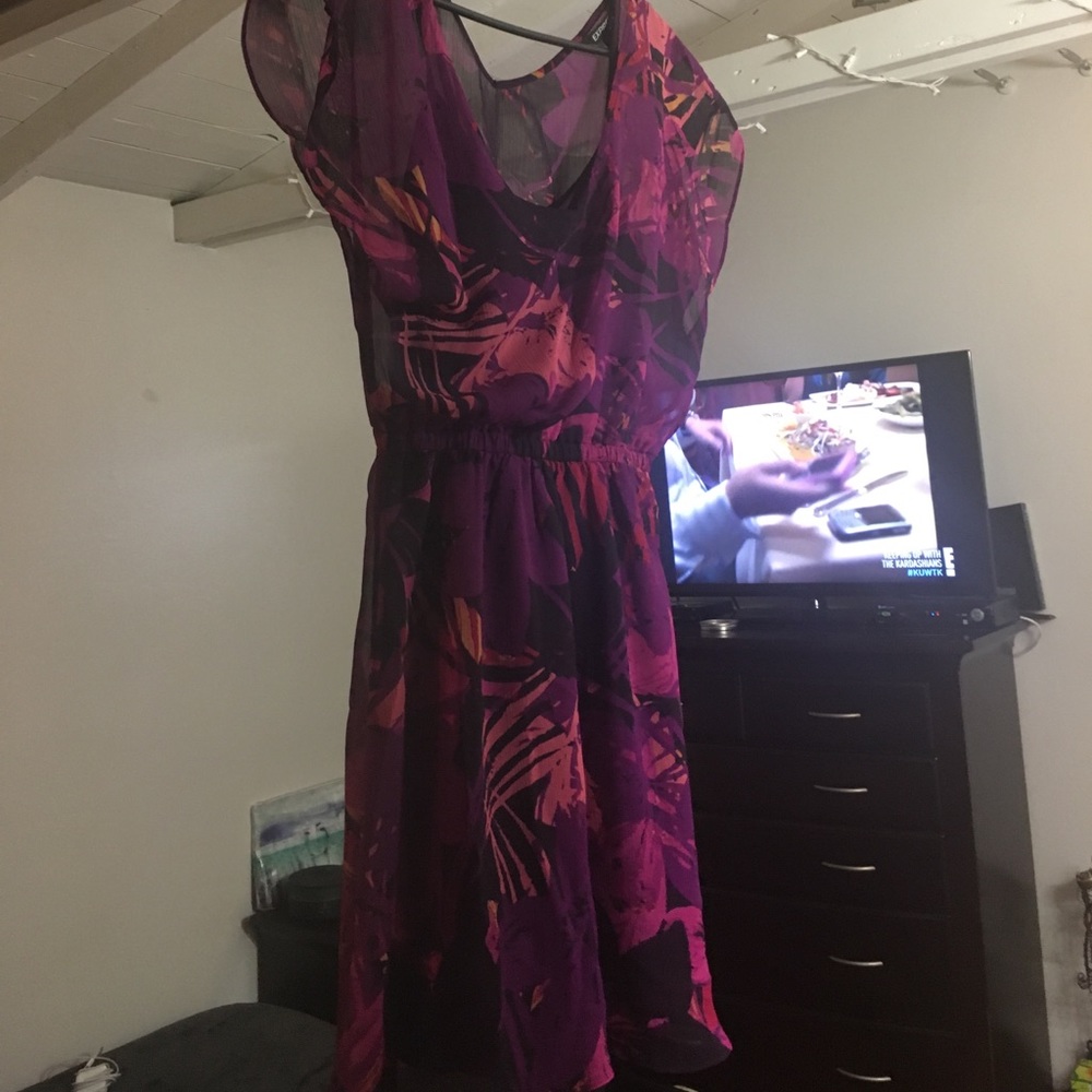 Express tropical print dress. Size Small - Picture 4 of 4