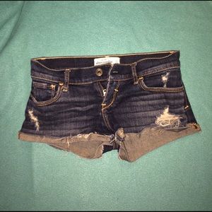 Abercrombie kids dark-wash, denim shorts.