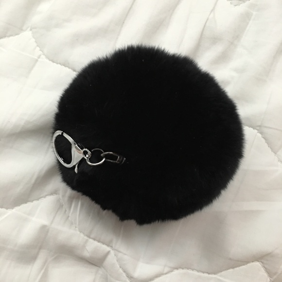 Real fur (rabbit & shearling) Pom Pom keychain set - Picture 2 of 5