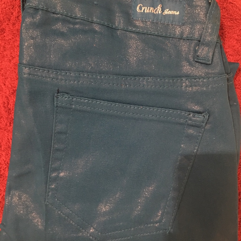 Turquoise Shiny Skinny leg jeans