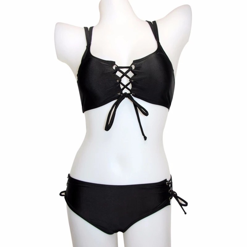 Strappy Black Swimsuit - Picture 4 of 4