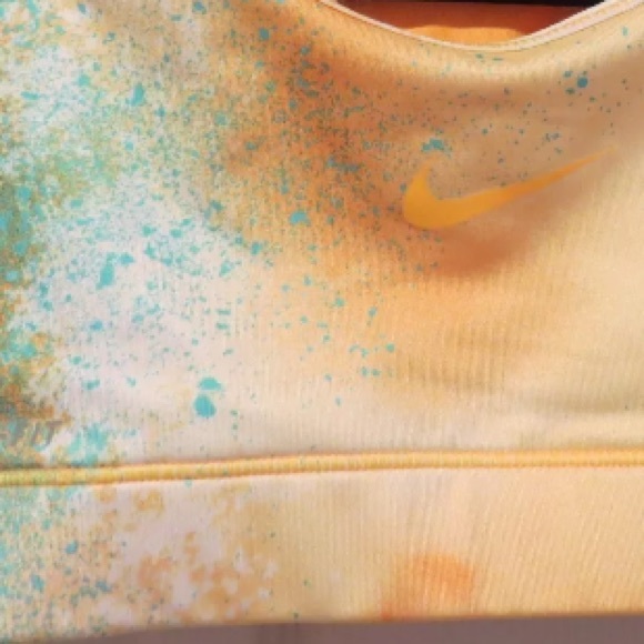 Orange yellow splatter galaxy Nike pro sports bra - Picture 3 of 3