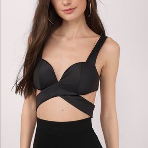 Tobi Black Strappy Crop Top