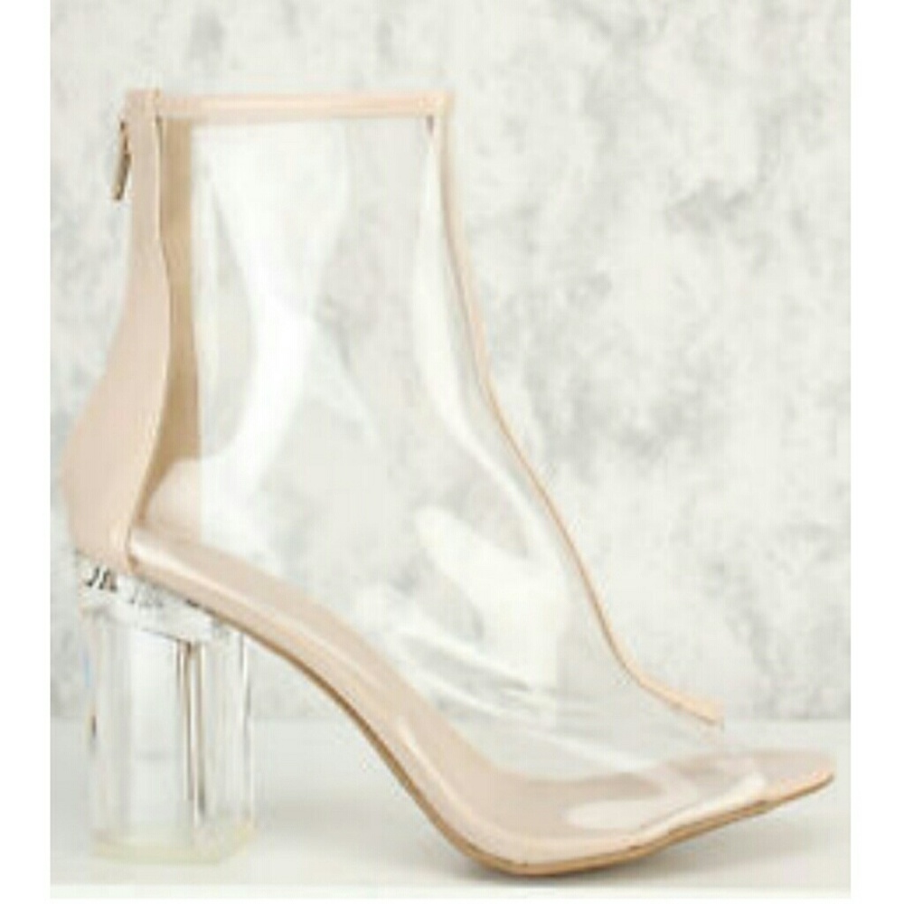 Clear Peep-toe Booties