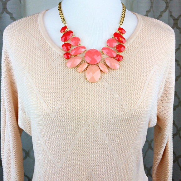 Dana Buchman Light Peach Scooped Neck Sweater - Picture 1 of 7