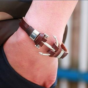 Leather Anchor Bracelet