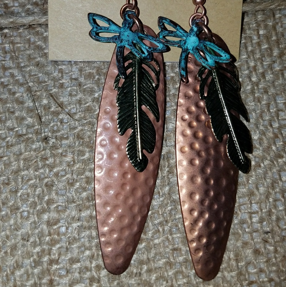 Hammered Copper Boho earrings
