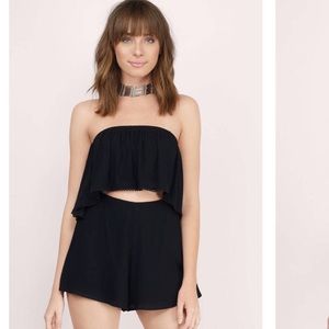 Black Strapless Two Piece Romper