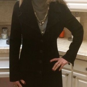 Vintage suede long riding coat Wet Seal