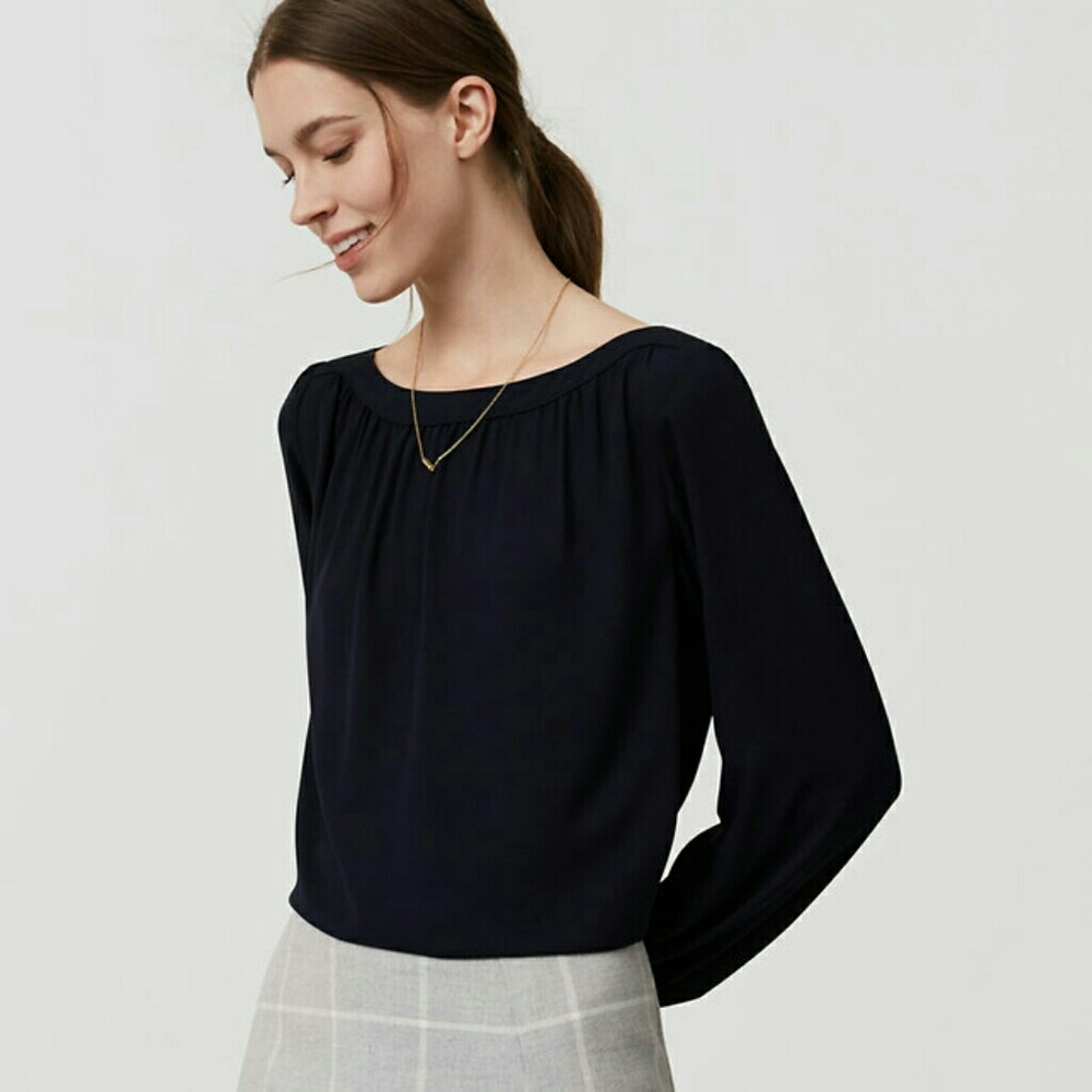 LOFT Shirred Blouse