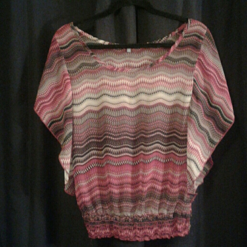 Cute flare sleeve sheer boho/summer top