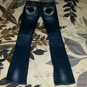 Beautiful dark wash LONG bootcut jeans!