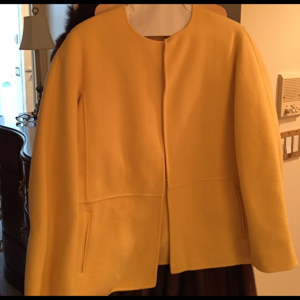 ANNE Klein yellow double faced wool jacket.