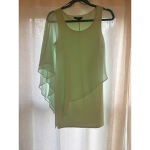 Baby blue cotton dress with sheer wrap