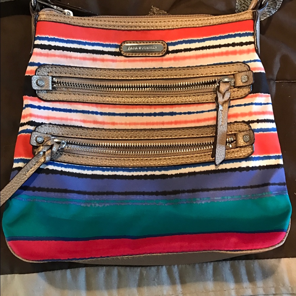 NWOT Dana Buchman striped cross body purse - Picture 1 of 6
