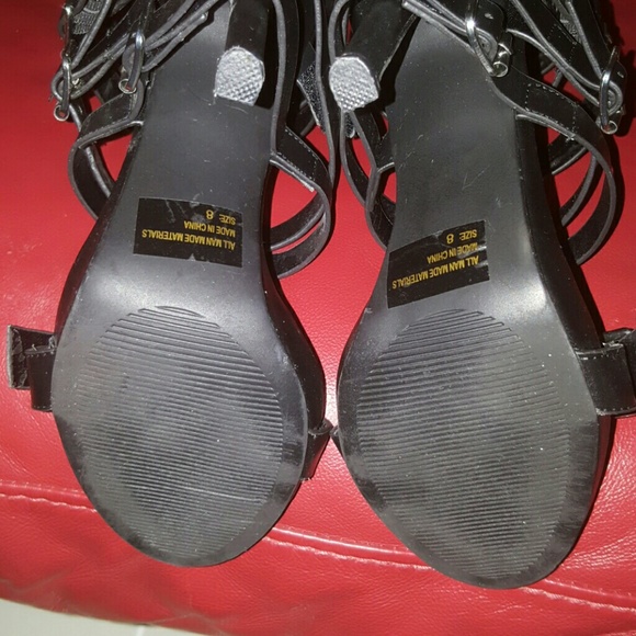 Wild Diva Black Buckle Heels - Picture 4 of 7