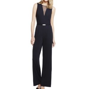 NEW! Vince Camuto Mesh Inset Belted Jumpsuit