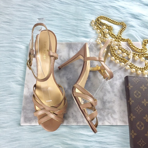 kate spade Shoes - Kate Spade $328 Leather Straps Sandals Heels Shoes