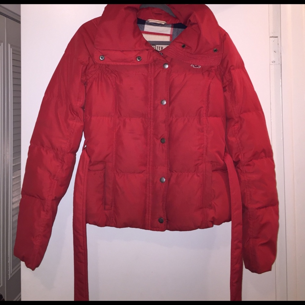 🔥Red Hollister Puffer Coat