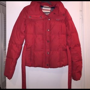 🔥Red Hollister Puffer Coat