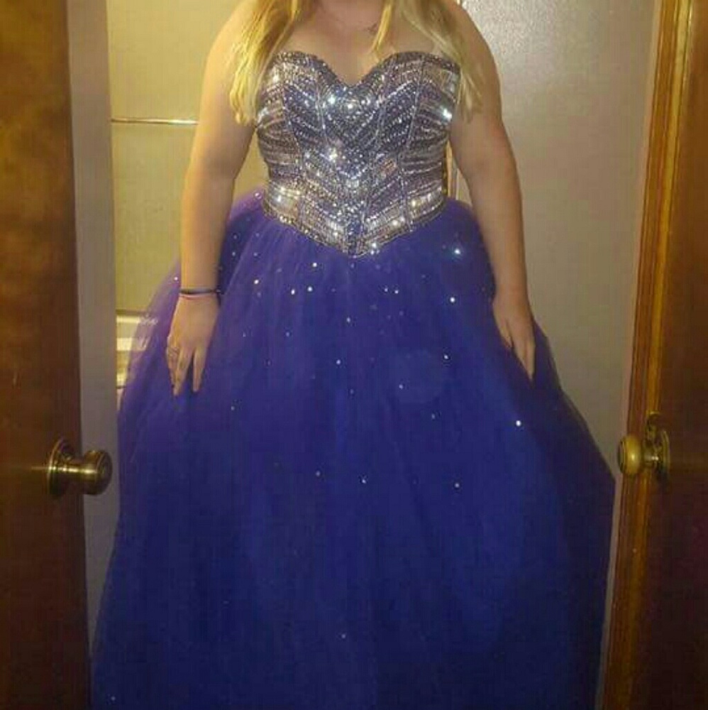 Sparkly Corset Back Purple Prom Dress