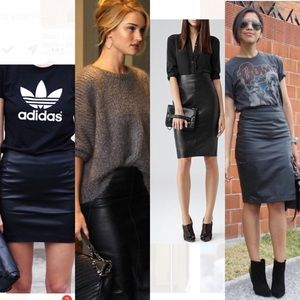 100% leather pencil skirt