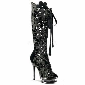 Floral cut-out, Front lace, Embellished Boot