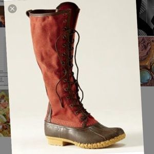 Waxed red canvas maine hunter L.L. bean boot