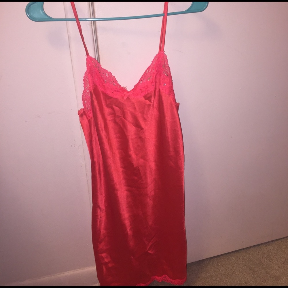 Red Victoria Secret lingerie gown