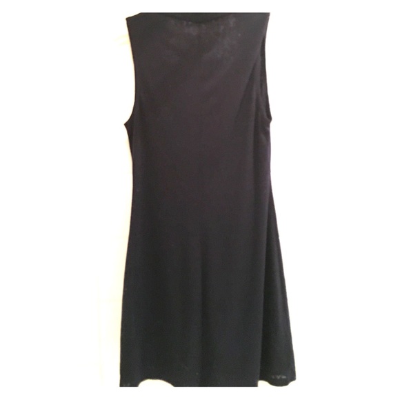 THEORY Navy Tunic Dress with Subtle Leopard Print - Picture 2 of 5