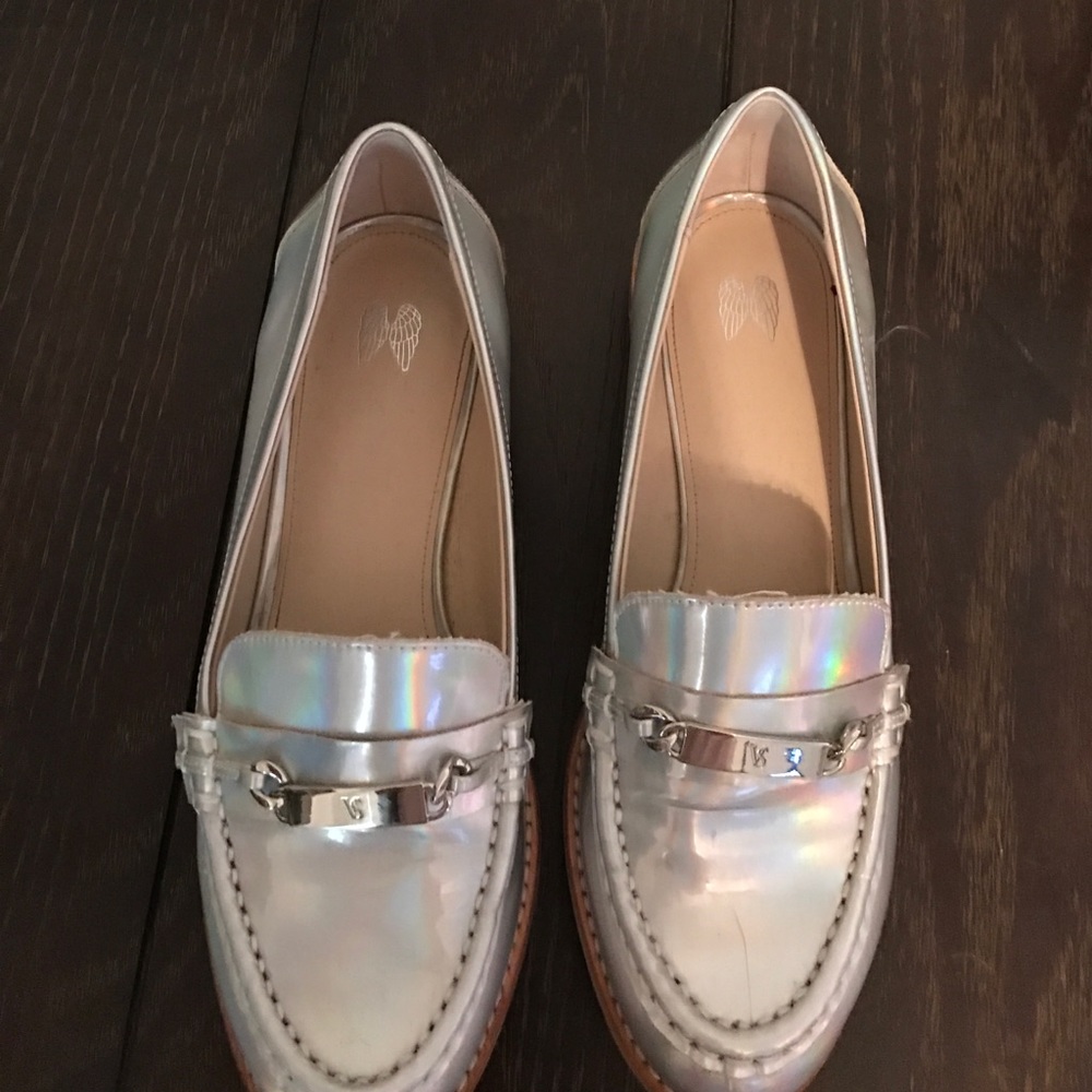 Victoria secret metallic loafers 7B