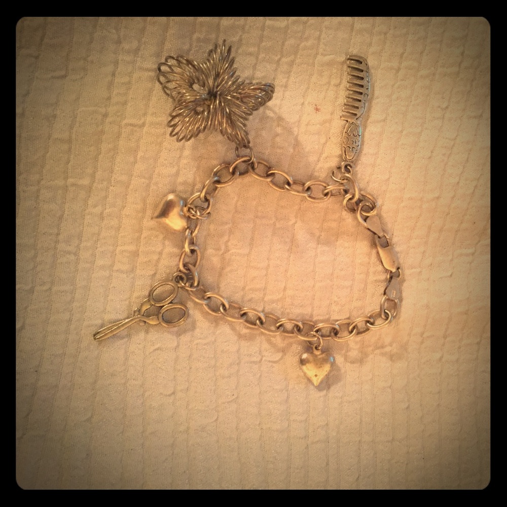 .925 Sterling Silver Charm Bracelet.