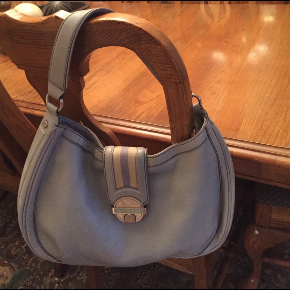 Michael Kors blue purse leather
