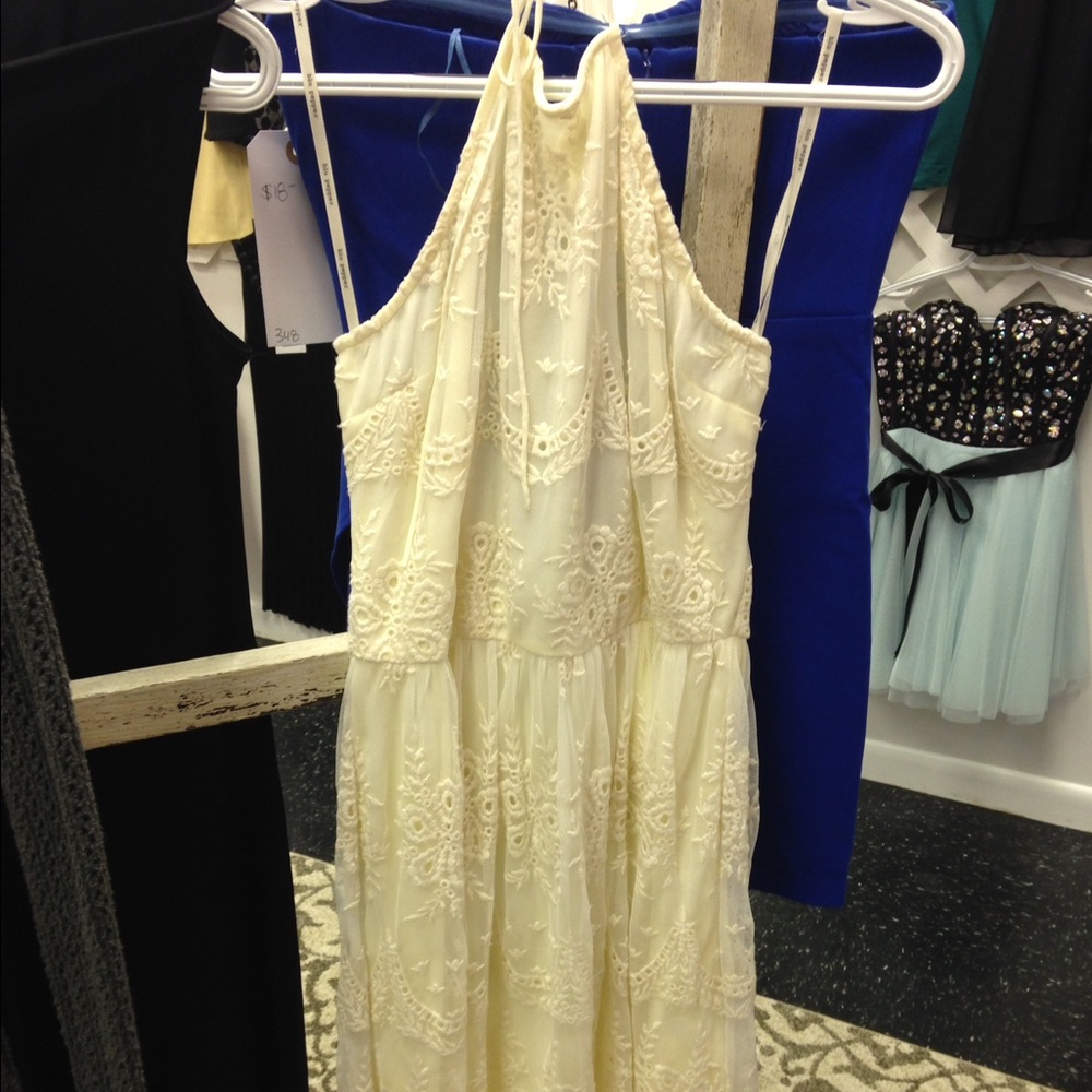 Boutique off white colored lace dress