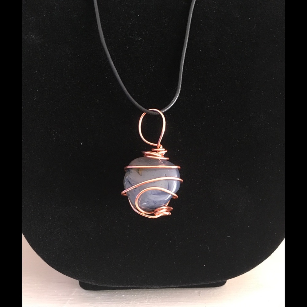 Incredible Semi-Precious Stone Pendant with Copper