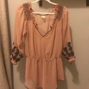 Sheer Embroidered Blouse