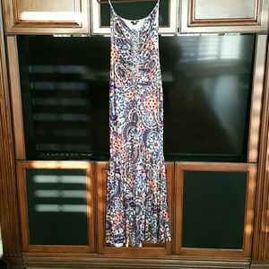 Long strapless multi colored dress