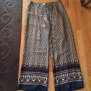 Cache palazzo pants never worn brown multi color