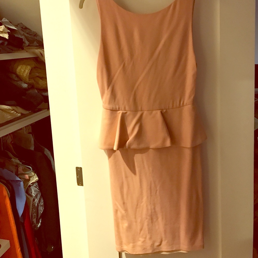 Alice and Olivia light pink peplum dress