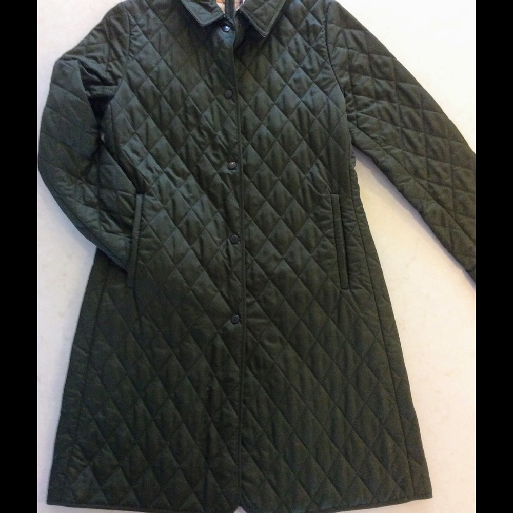 Burberry Nova Check long quilted jacket
