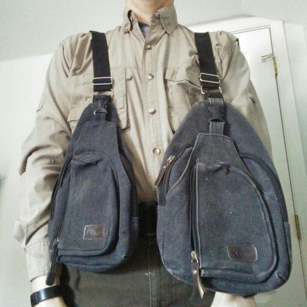 2for1 Man purse Sling  bag purse  med and large.