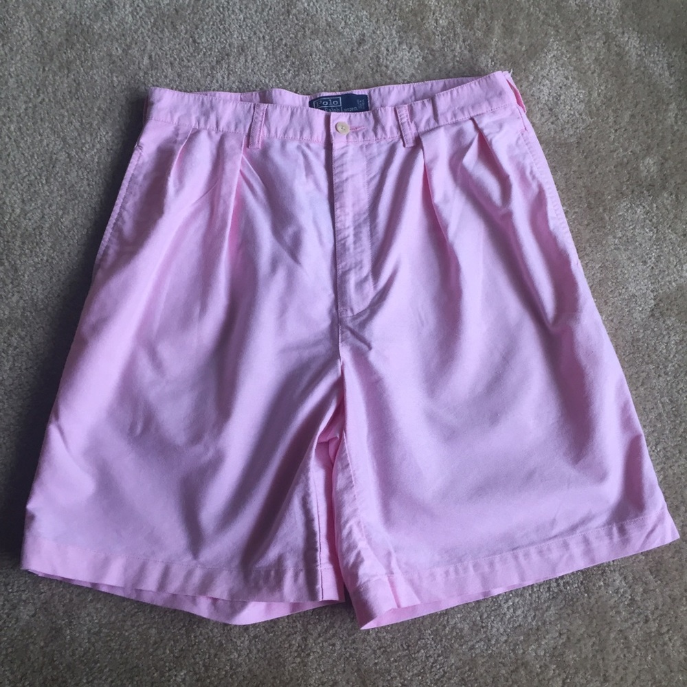 Flawed pair of pleated front shorts