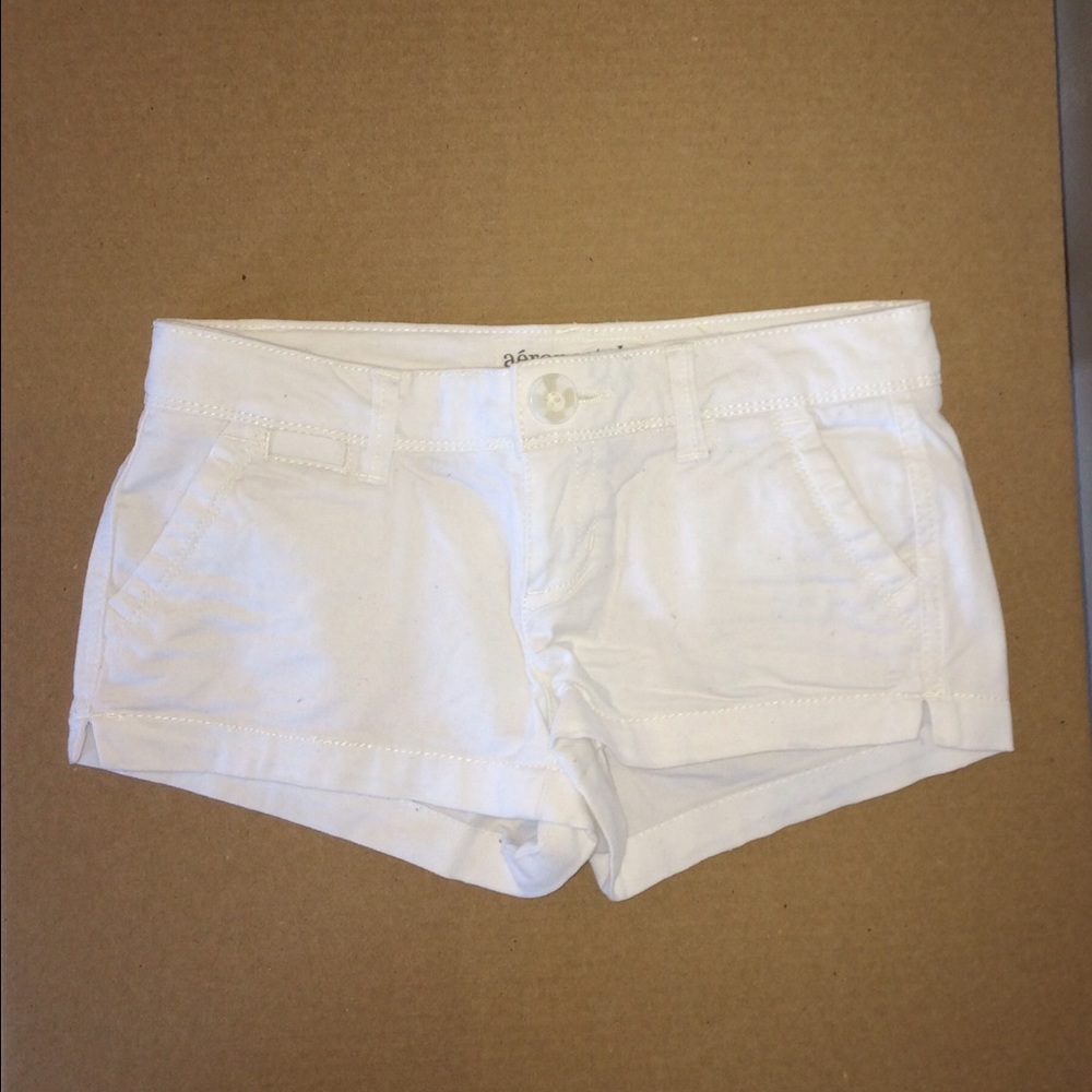 NWOT RETRO circa 2007 Aeropostale STRETCH  0 White shorts