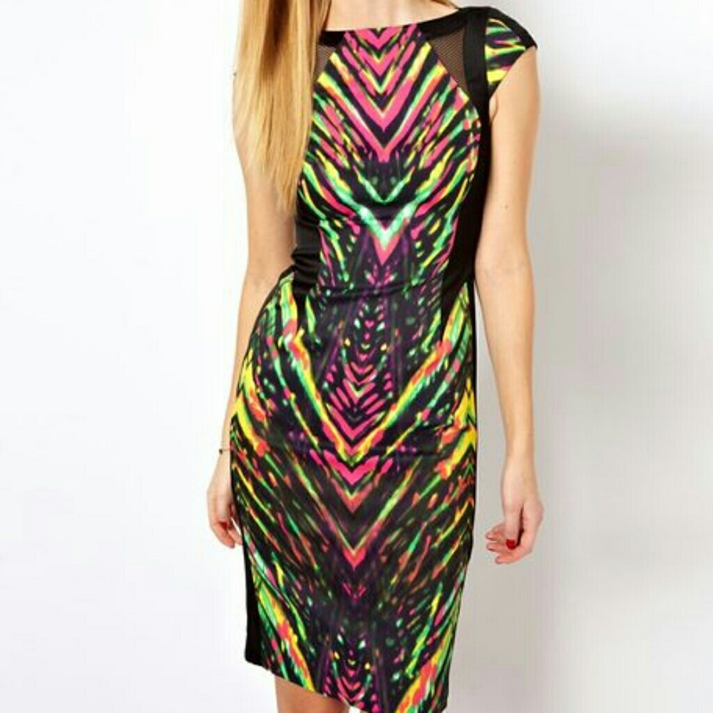 Size 4 Karen Millen colorful print dress
