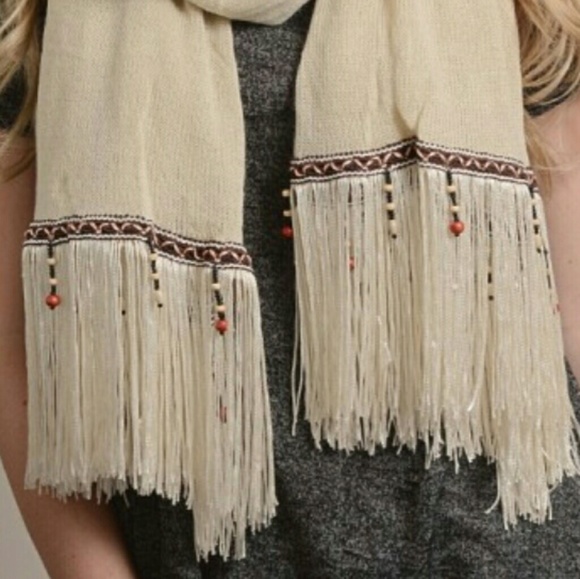 Boho Tassel & Bead Scarf - Picture 3 of 5