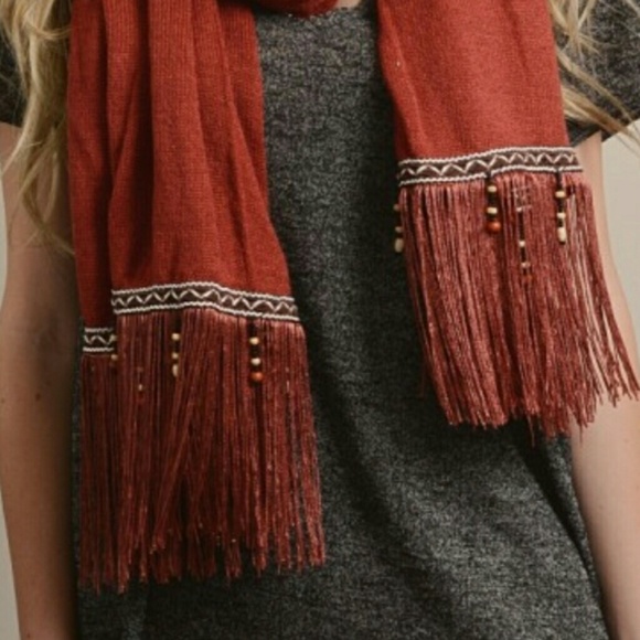 Boho Tassel & Bead Scarf - Picture 4 of 5