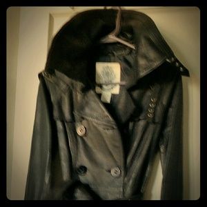 Vintage Black 3/4 Length Button Jacket