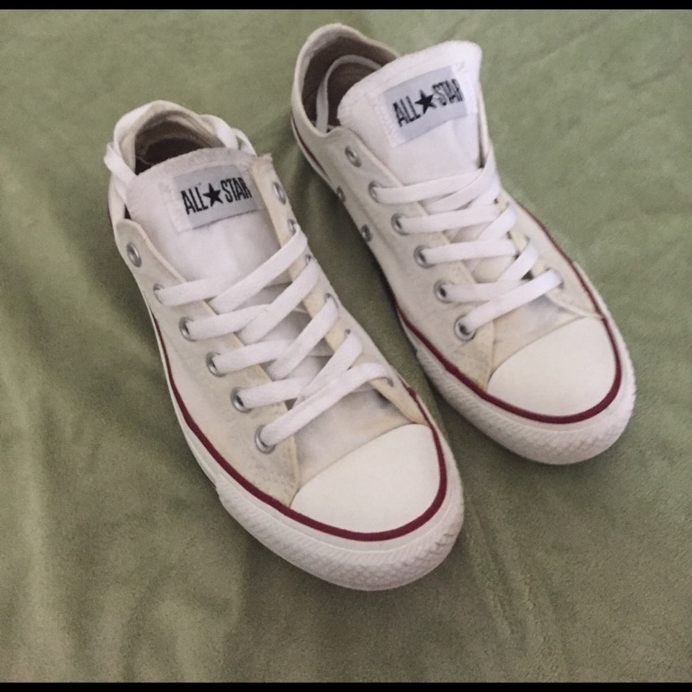White Converse low tops