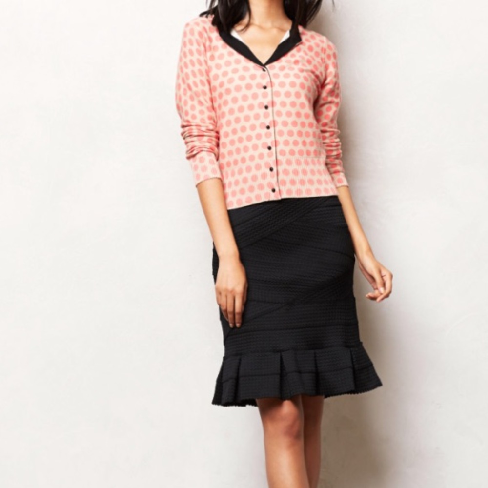 Anthro Girls From Savoy Flounced Ponte Pencil